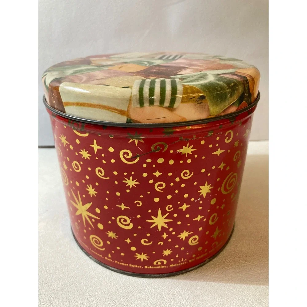 Vintage Peerless Confection Co Chips N Chews Candy Tin Red Starburst Chicago